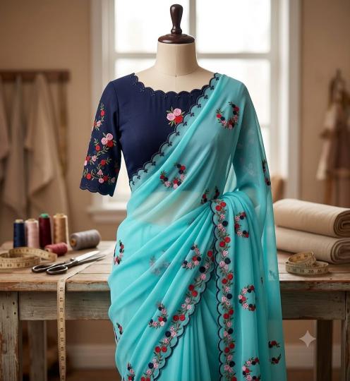 Svara georgette sarees in bulk